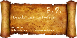 Horpácsi István névjegykártya