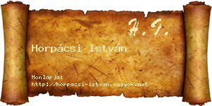 Horpácsi István névjegykártya